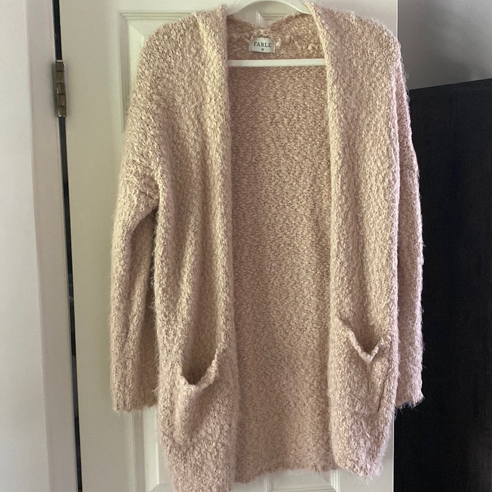 Pink fuzzy cardigan